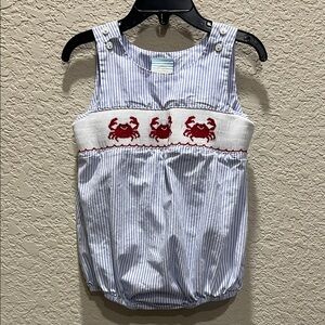 Southern Sunshine crab embroidered bubble size 18M